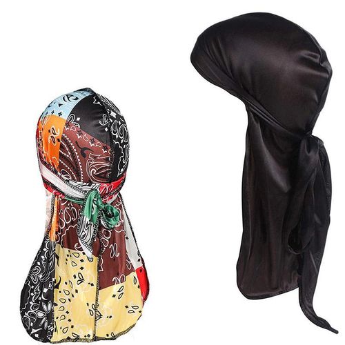 SXCHEN 2-Pack Men's Hip-Hop Multicolor Printed Bandana Hats