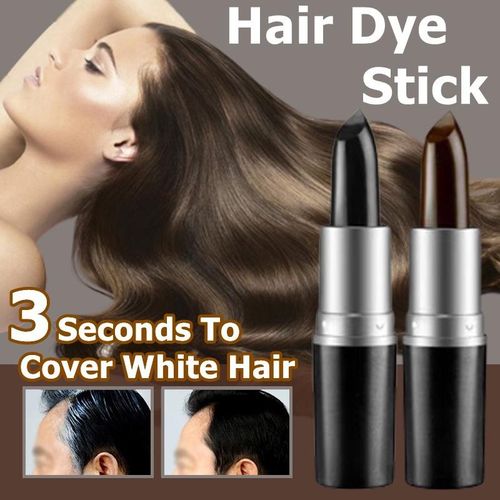 4pcs Black/ Dark Brown One Time Hair Dye Stick With Instant Root Coverage, Hair Colour Modify Cream Stick