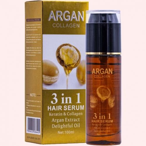 Argan 3 In 1 Hair Serum Olive Protein Extract ,Keratin & Collagen