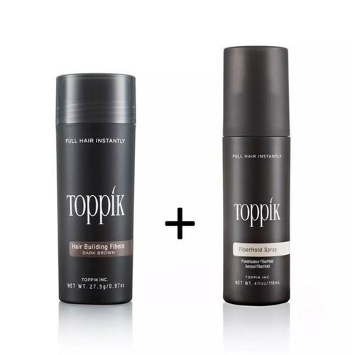 Toppik Fibres Value Pack (Dark Brown 27.5g + Holdspray 118ml) USA