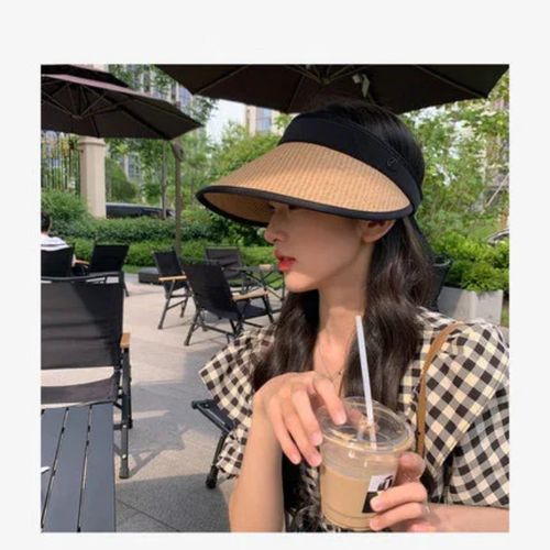 2pcs Wide brim half cap colourful visor golf cap U.V. protectionhot sun protection plain summer hat for ladies and men beach wear
