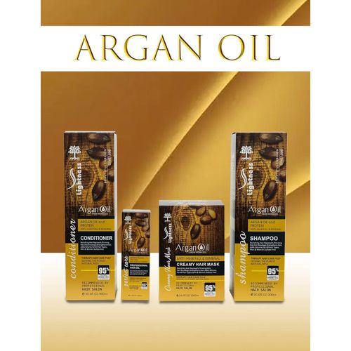 Argan Oil Shampoo, Conditioner, Hair Mask And Serum Set, Perfect For Damaged, Dry, Curly, Frizzy Hair - Thickening Formula For Fine/Thin Hair, Safe For Color And Keratin Treated Hair PLUS A Free Hair Scalp Massager Shampoo Brush.