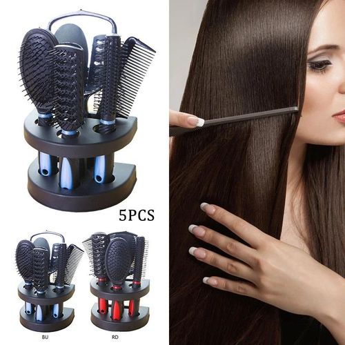 5pcs set Comb Brush Set with Mirror Hair Brush Holder Professional Massage Comb Cosmetic Hair Styling Tool Set
