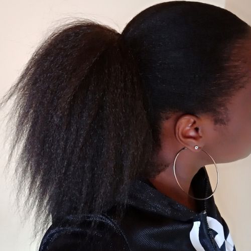 8' Natural Kinky Puffy Drawstring Hair Extension