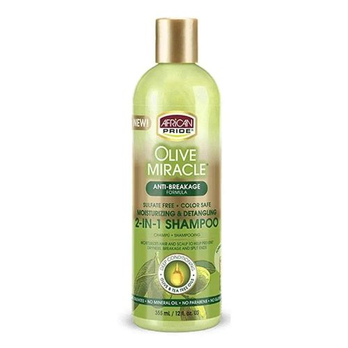 AFRICAN PRIDE Olive Miracle 2-in-1 Shampoo & Conditioner for Strong Healthy Hair – 355ml