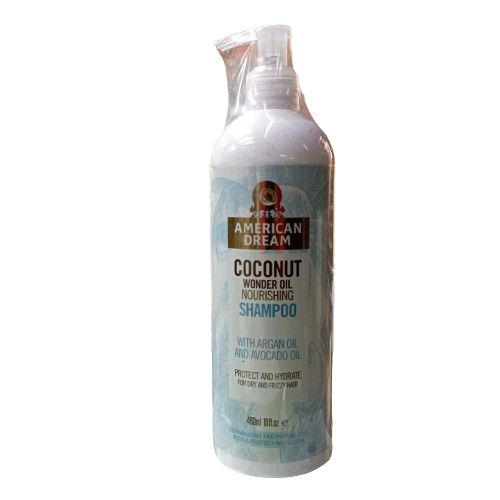 American Dream COCONUT WONDER OIL Nourishing Shampoo With Argan Oil & Avocado Oil. Hydrates, Shines, Prevent Frizz