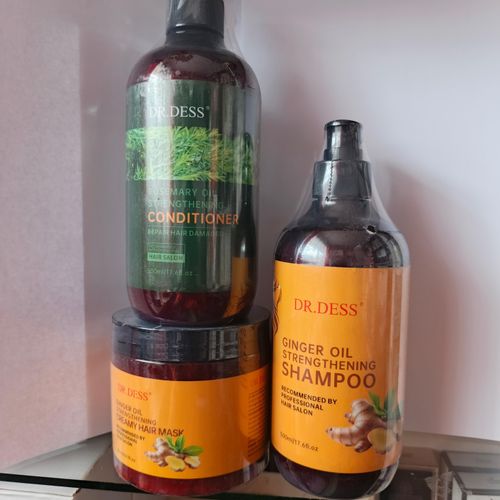 3 in 1 strengthening Ginger oil shampoo & Creamy hair mask & Rosemary oil conditioner