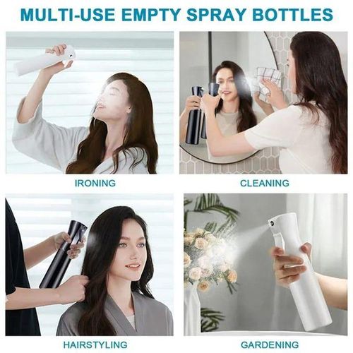 300ml Mist Spray Bottle For Hair, Leak-proof Pressurized 360° All Angle Ultra Fine Mister Spray Bottle For Hairstyling, Cleaning, Gardening, Misting & Skin Care