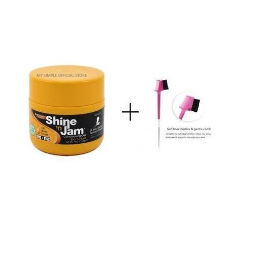 Ampro Shine N Jam Extra Hold Conditioning Gel 113g + Edge Control Brush