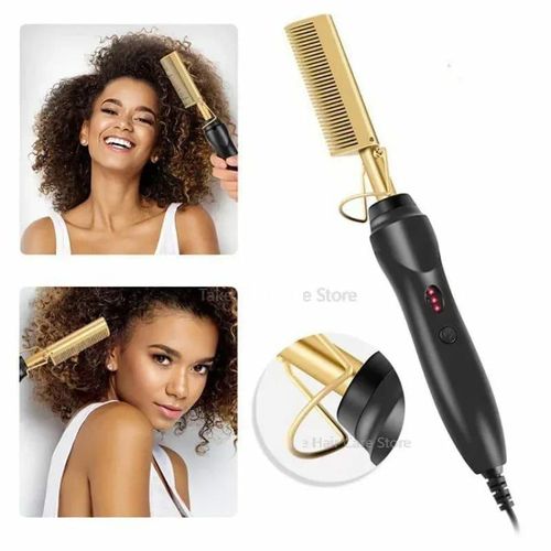 2 In 1 Heating Hot Comb Hair Sightener And Curler