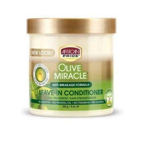 AFRICAN PRIDE Olive Miracle Anti- Breakage Formula Leave In Conditioner For Hair Strengthener & Daily Treatment-425g