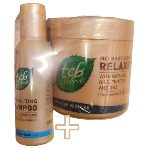 TCB Naturals No Base Creme Regular Relaxer + Free Revitalizing Shampoo ,