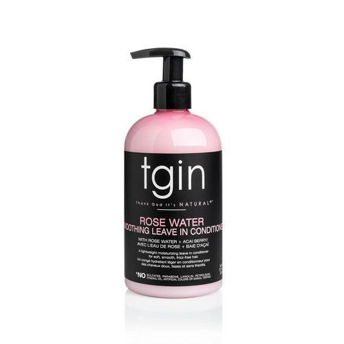 Tgin Rose Water Smoothing Leave-In Conditioner for Natural Hair - Protective Styles - Curls - Waves - Detangler