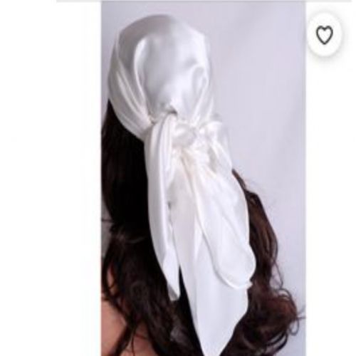 White Silk Headscarf - 90*90